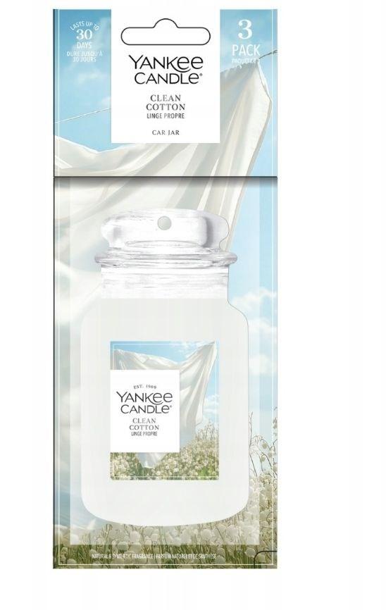 Bil-luftfrisker Yankee Candle Clean Cotton Car Jar - 3-pak