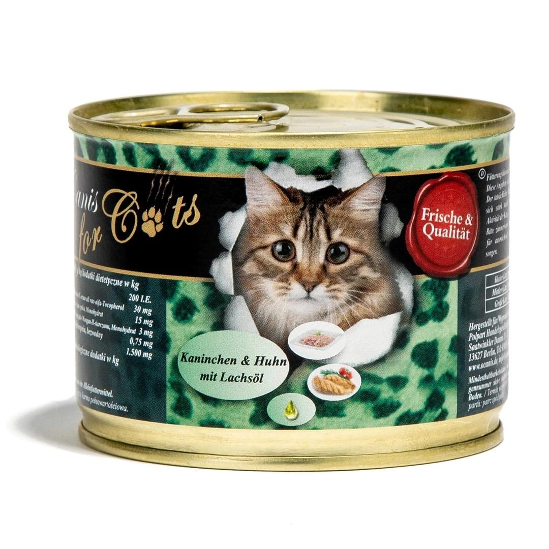 Vådfoder til kat O'Canis kanin og kylling med lakseolie - 200 g
