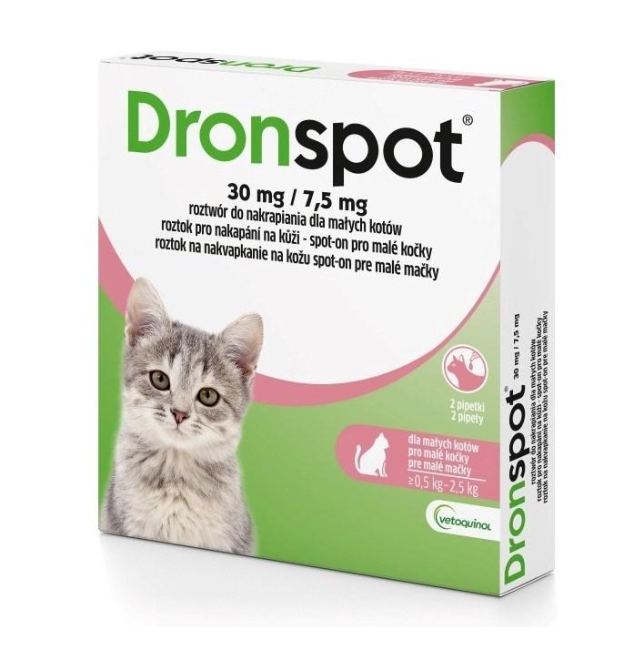 Ormekurdråber Vetoquinol Dronspot til kat 0,5-2,5 kg - 2 pipetter
