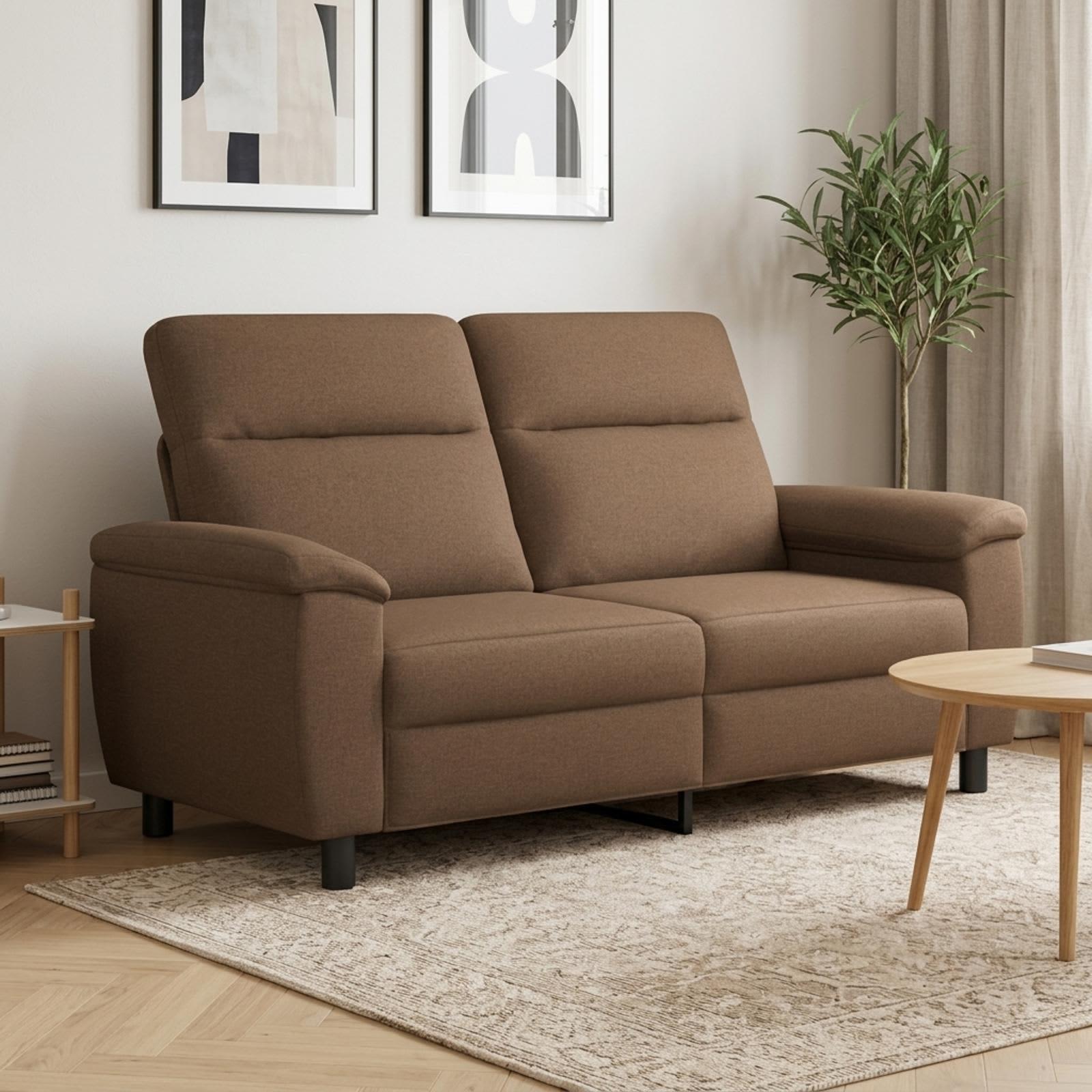 2-personers sofa brun stof 178 x 90 x 95 cm