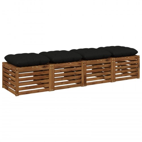 Sædepuder VIANEN 4 stk. - sort 60 x 60 x 12 cm