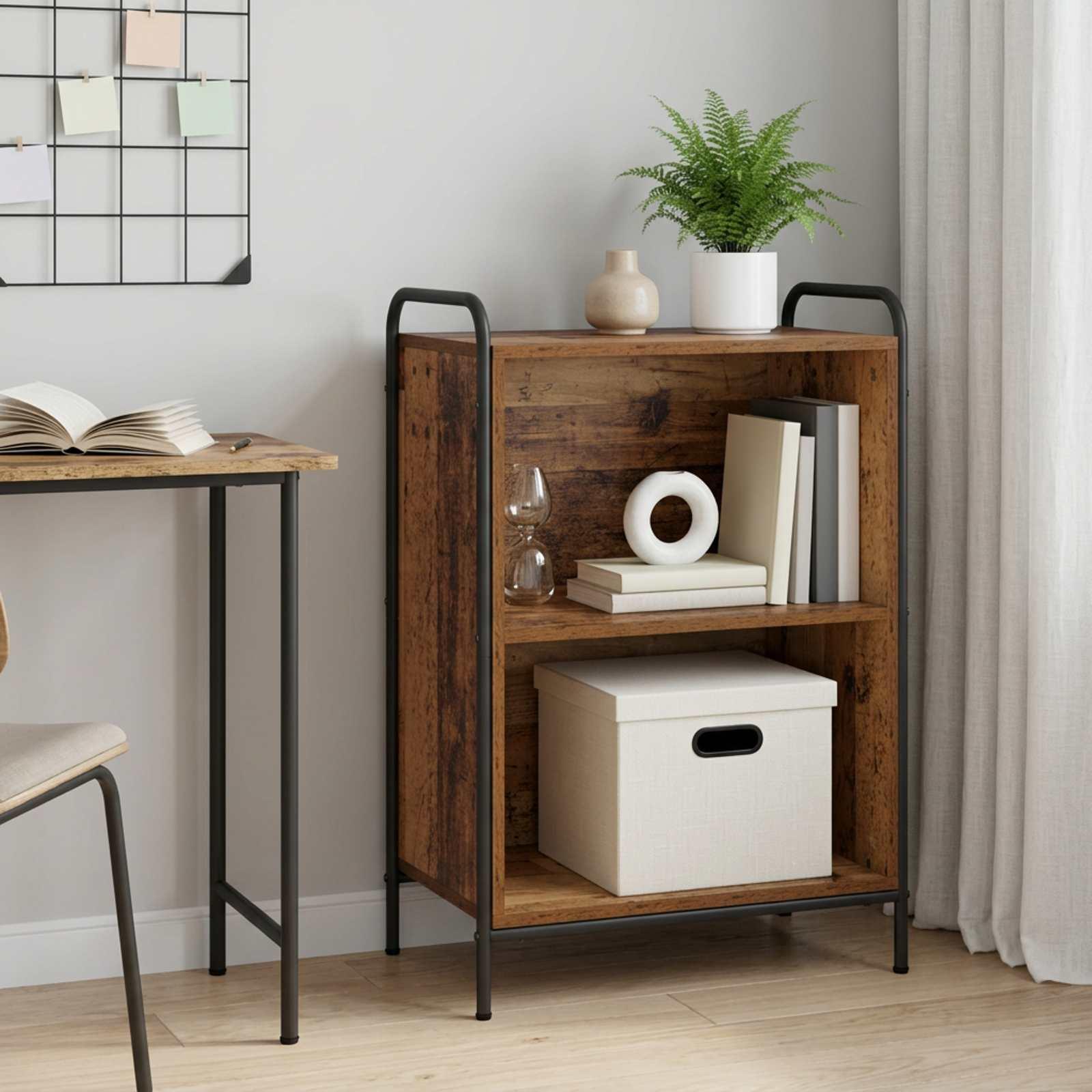 vidaXL Bogskab 55,5 x 33 x 174 cm Konstrueret træ Gammelt træ
