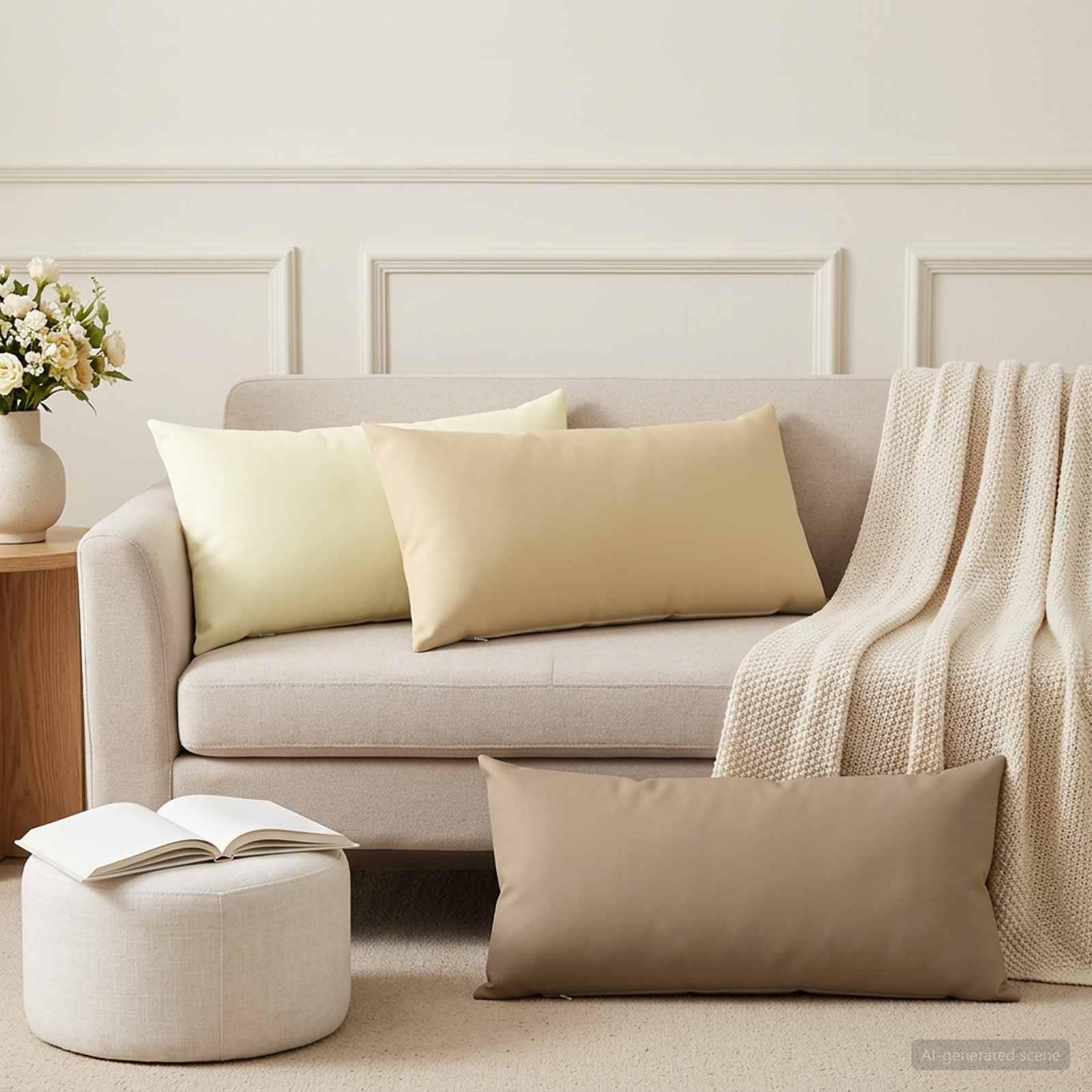 vidaXL Pude 6 stk. HEERLEN Cremefarvet 40 x 70 cm Polyester