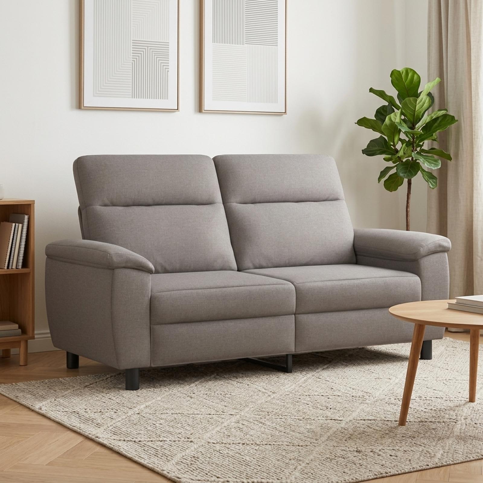 2-personers sofa gråbrun stof - 178 x 90 x 95 cm