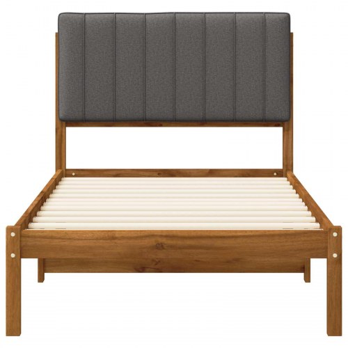 Sengestel med polstret hovedgavl 75 x 190 cm - naturfarvet/lysegrå
