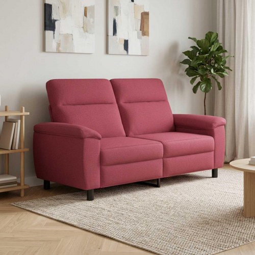 2-personers sofa i stof - vinrød, 178 x 90 x 95 cm