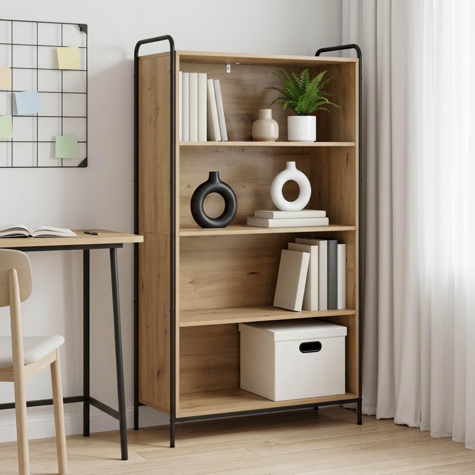 vidaXL Bogskab 55,5 x 33 x 174 cm Konstrueret træ Artisan-eg