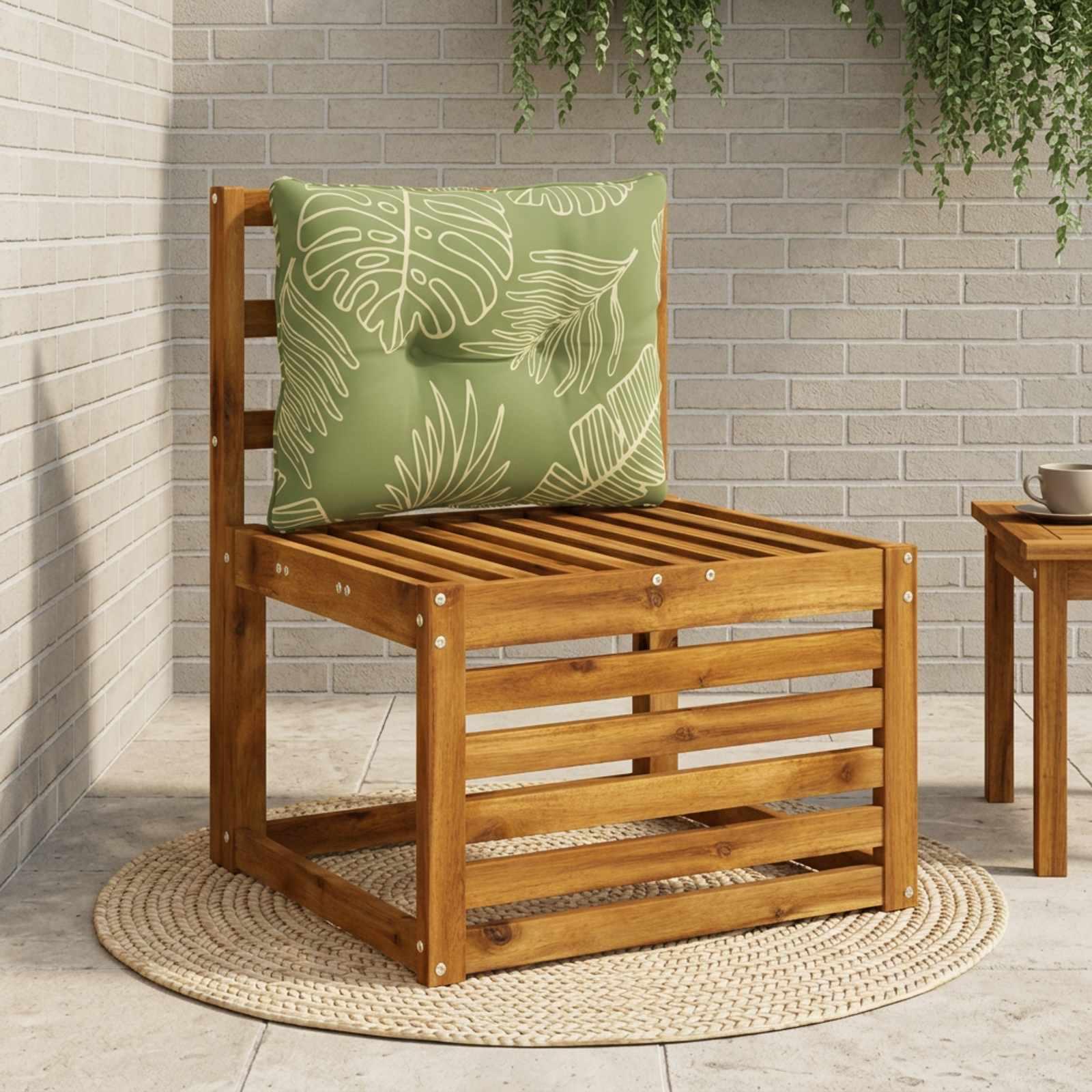 vidaXL Rygpude PUTTEN 100% polyester Bladdesign 60 x 40 x 10 cm