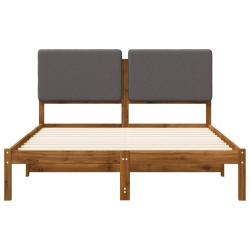 Sengestel med polstret hovedgavl 160 x 200 cm - naturfarvet/lysegrå