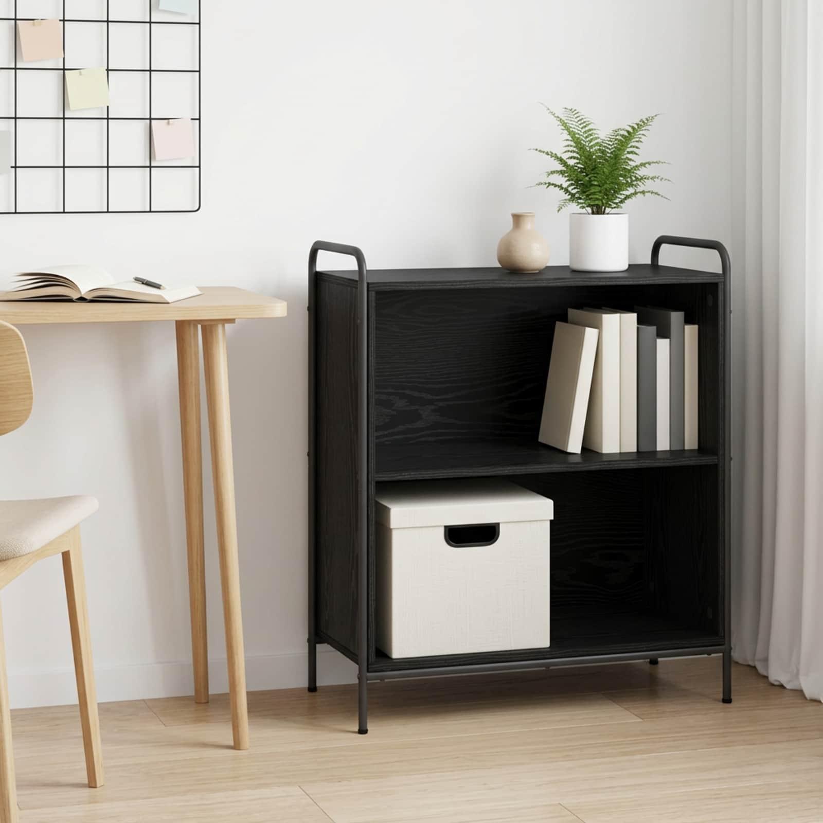 Bogskab i sort eg - 80 x 33 x 80 cm