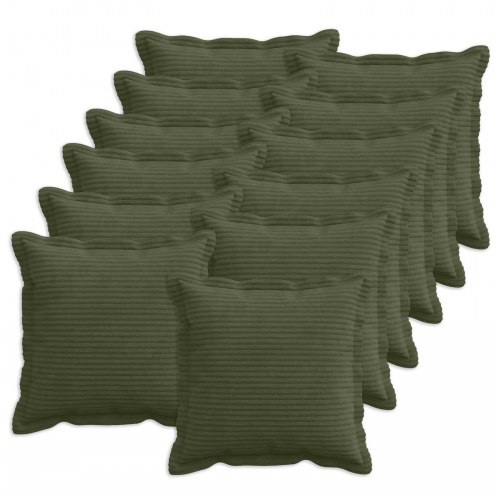 Pudebetræk HOUTEN 12 stk. - grøn 50 x 50 cm i cordfløjl