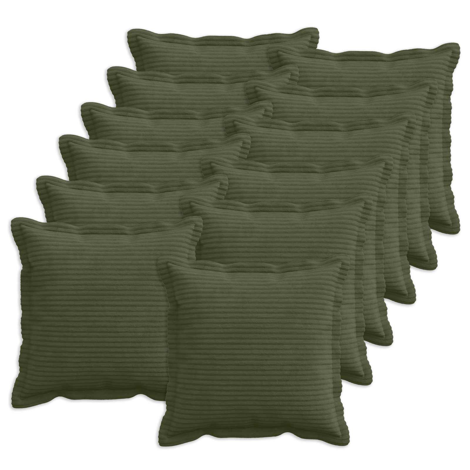 Pudebetræk HOUTEN 12 stk. - grøn 50 x 50 cm i cordfløjl