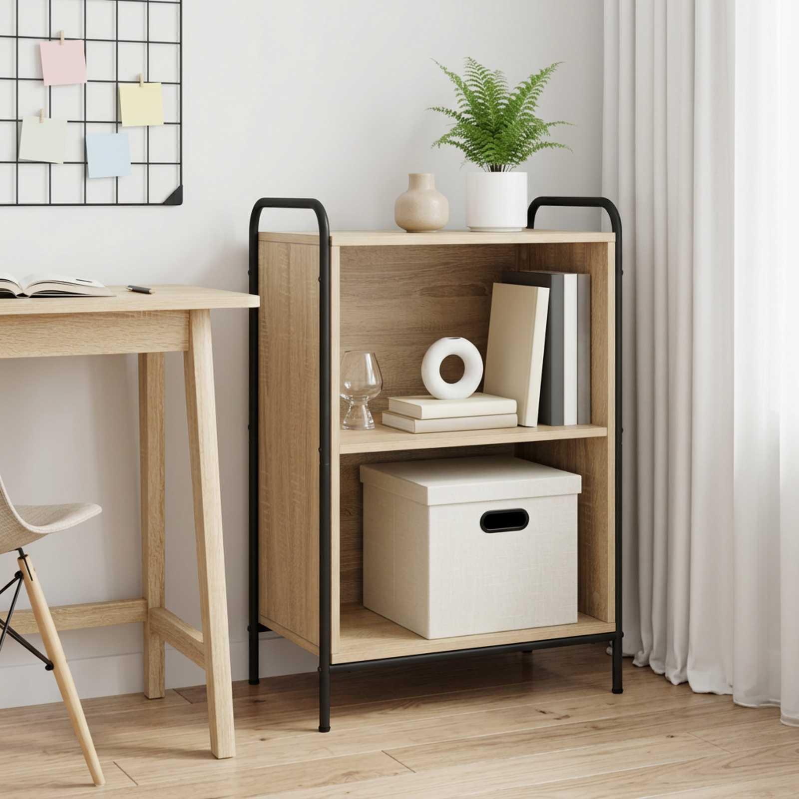 vidaXL Bogskab 55,5 x 33 x 174 cm Konstrueret træ Sonoma-eg
