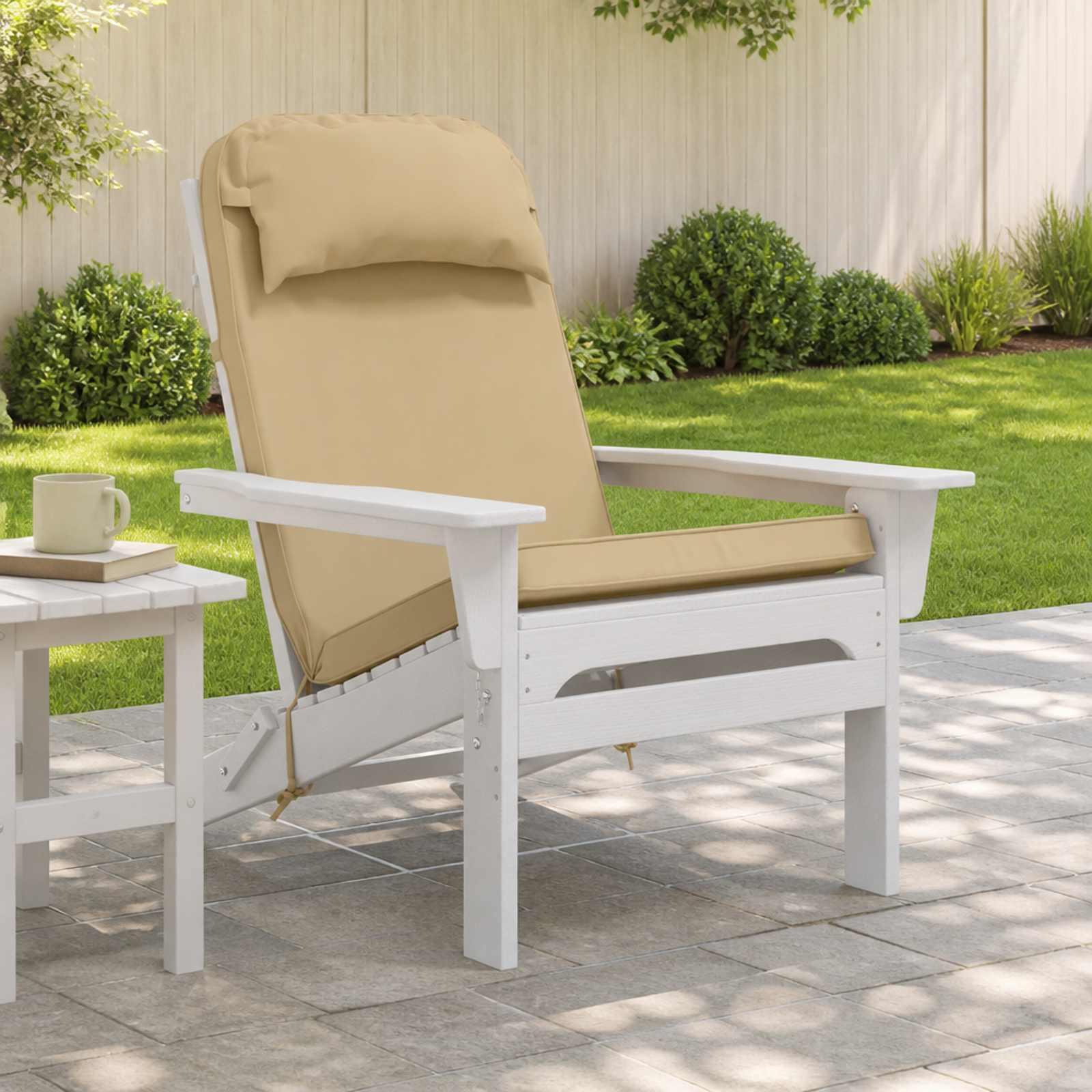 Stolehynde til Adirondack-stol med nakkestøtte - beige, 124 x 55 x 5 cm