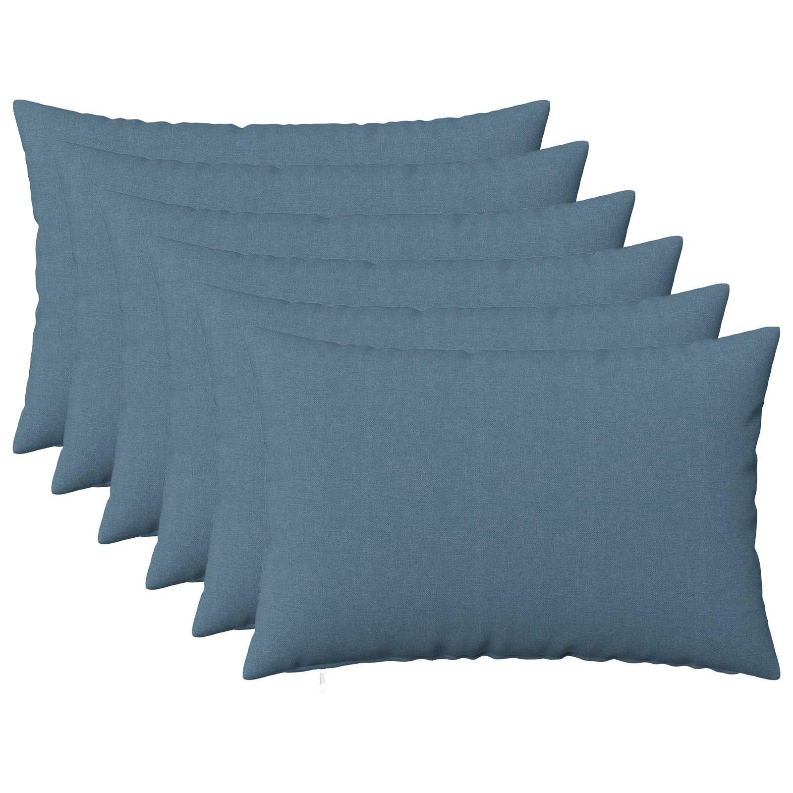 vidaXL Pudebetræk 6 stk. HEERLEN Jeans blå 50 x 70 cm Stof
