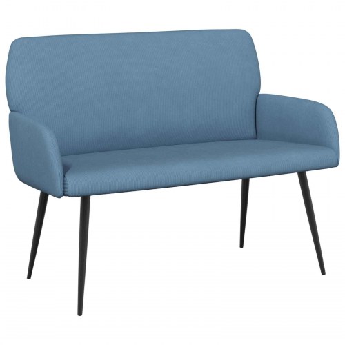 2-personers sofa i blå velour med metalben