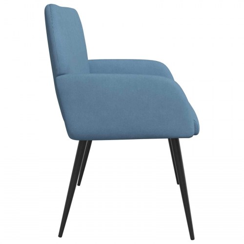 2-personers sofa i blå velour med metalben