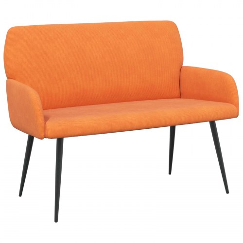 2-personers sofa i orange velourstof med metalben
