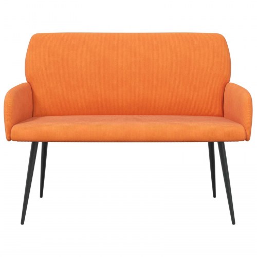 2-personers sofa i orange velourstof med metalben