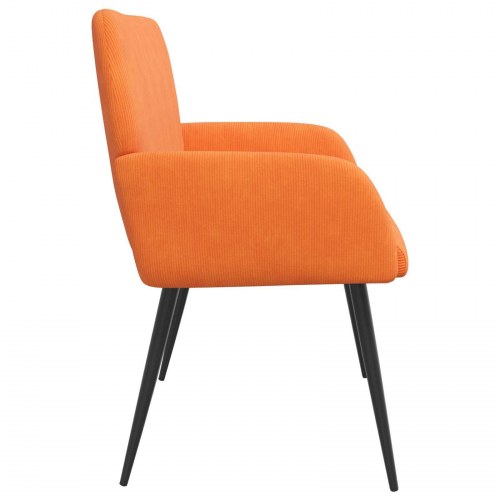 2-personers sofa i orange velourstof med metalben