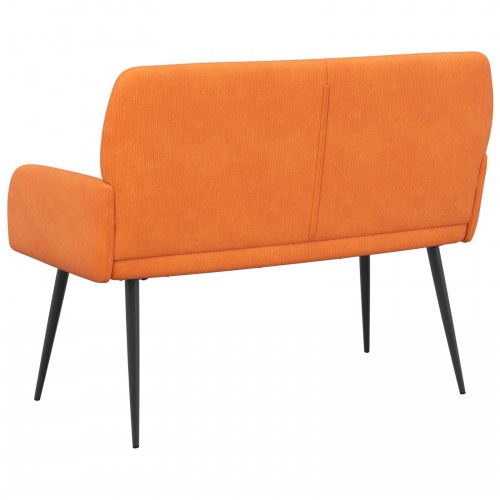 2-personers sofa i orange velourstof med metalben