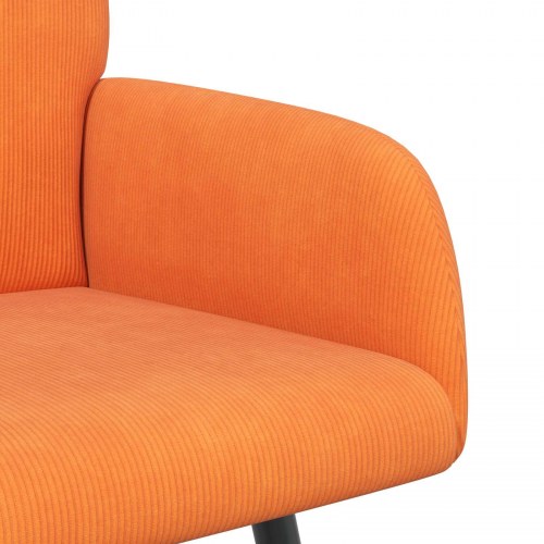 2-personers sofa i orange velourstof med metalben