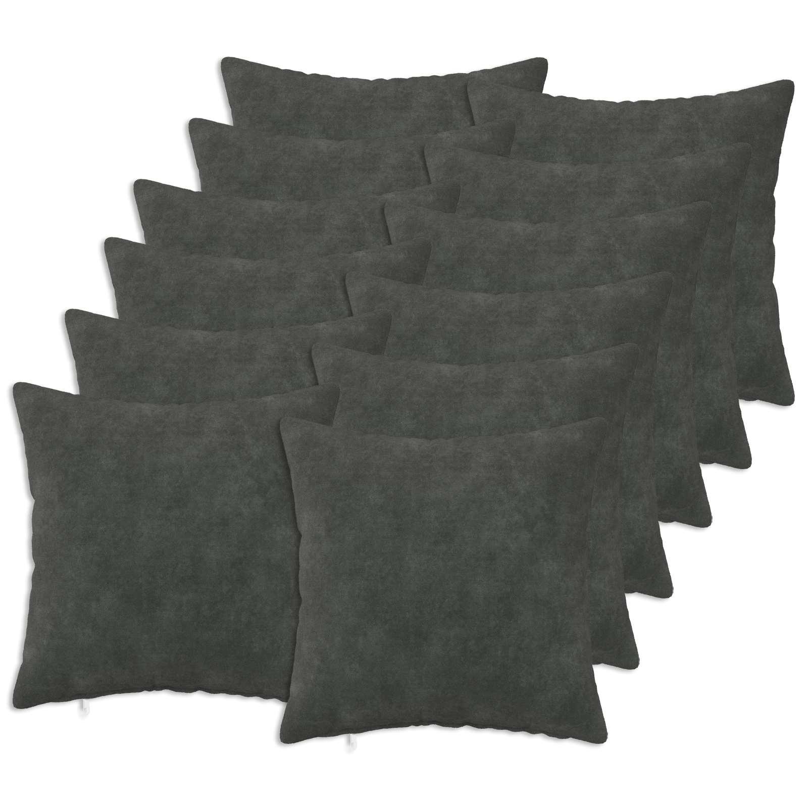 vidaXL Pude 12 stk. HEERLEN Antracit 45 x 45 cm Mikrofiber Fleece
