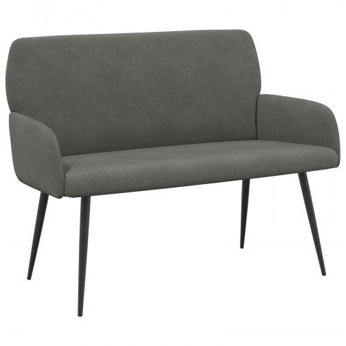2-personers sofa med metalben - mørkegrå velour