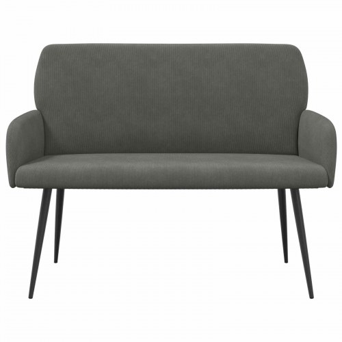 2-personers sofa med metalben - mørkegrå velour