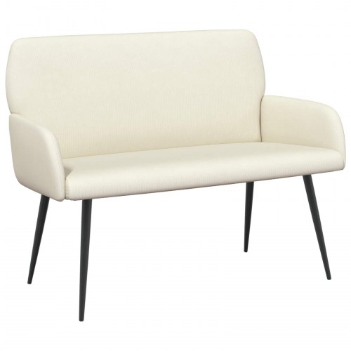 2-personers sofa med metalben - cremefarvet