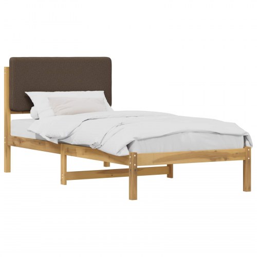 Sengestel med polstret hovedgavl - hvidvasket/taupe