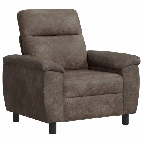 1-personers sofa i kunst ruskind - mørkegrå