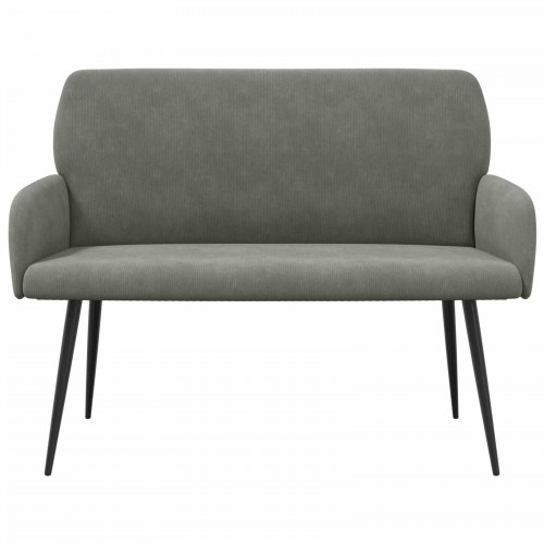 2-personers sofa med metalben - lysegrå velourstof