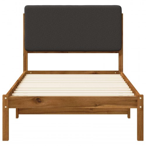 Sengestel med polstret hovedgavl 80 x 200 cm - naturfarvet/mørkegrå
