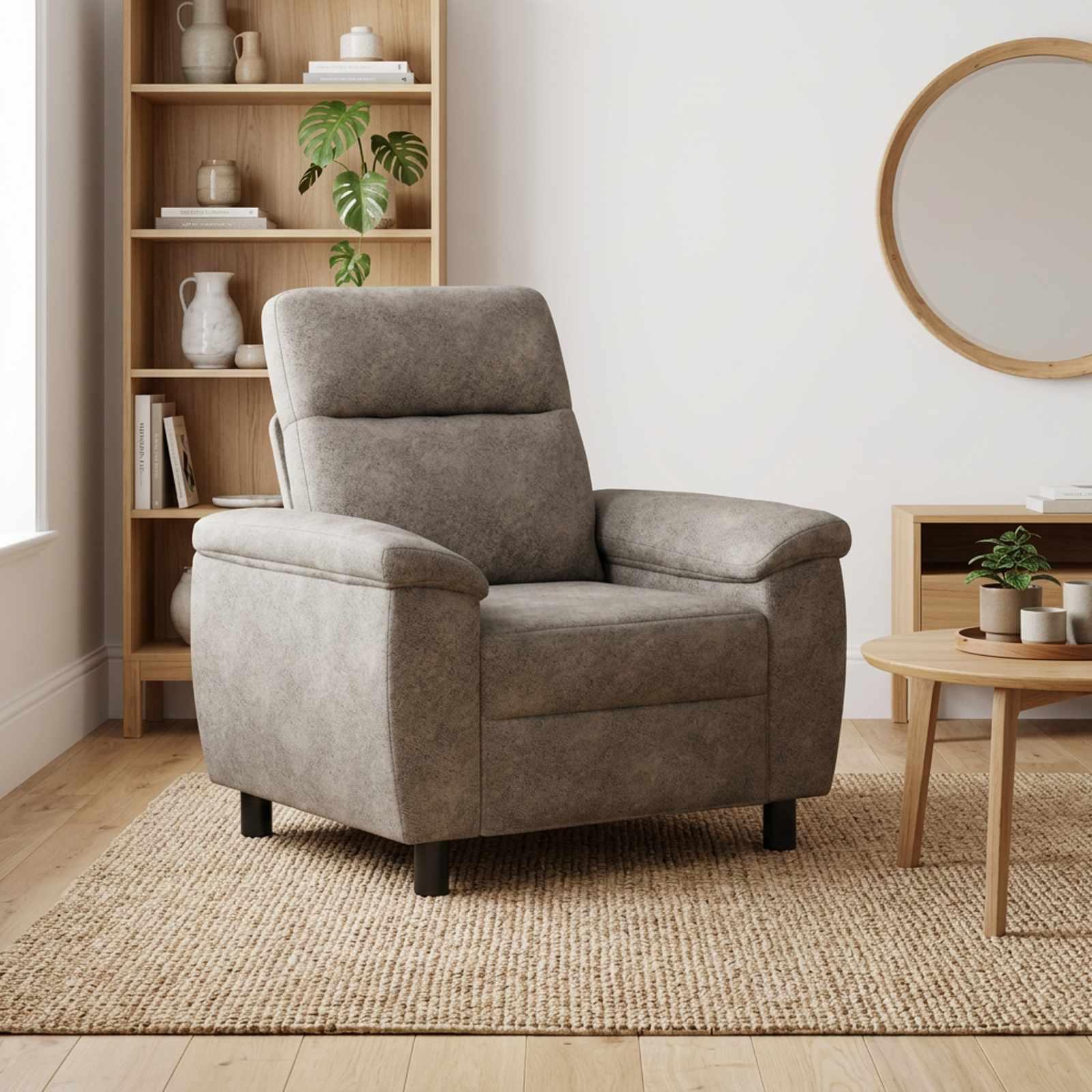 1-personers sofa i faux ruskind - lysegrå, 95 x 90 x 95 cm