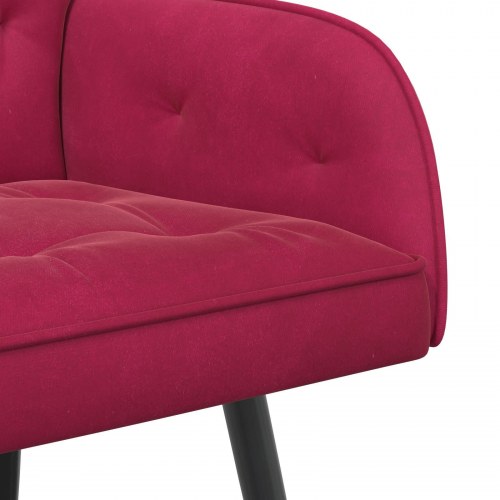 2-personers sofa i fløjl med metalben - vinrød