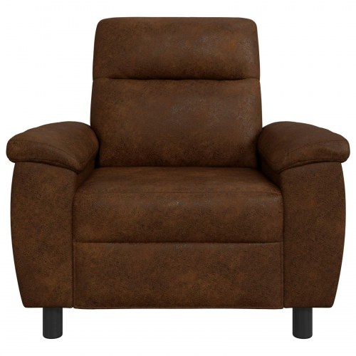 1-personers sofa i brunt kunst ruskind - 95 x 90 x 95 cm