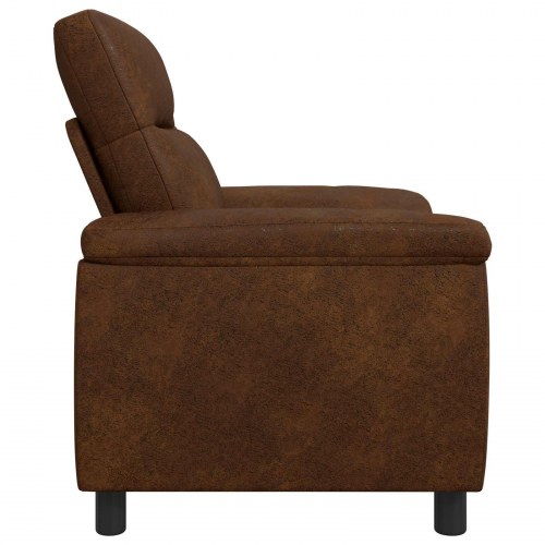 1-personers sofa i brunt kunst ruskind - 95 x 90 x 95 cm