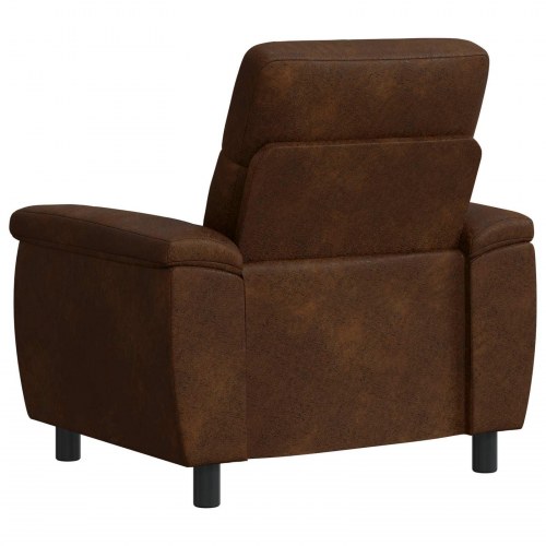 1-personers sofa i brunt kunst ruskind - 95 x 90 x 95 cm