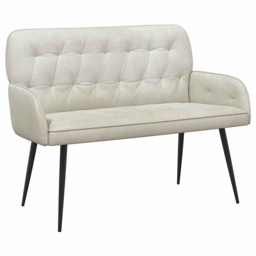 2-personers sofa i cremefarvet fløjl med metalben
