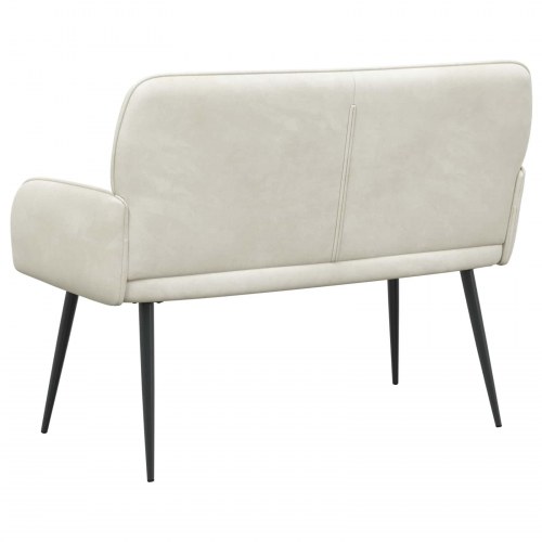 2-personers sofa i cremefarvet fløjl med metalben