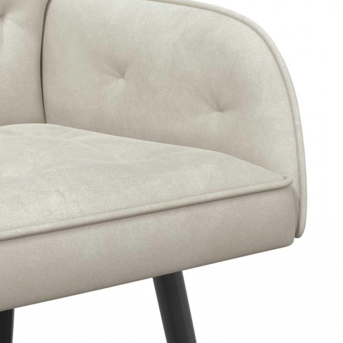 2-personers sofa i cremefarvet fløjl med metalben