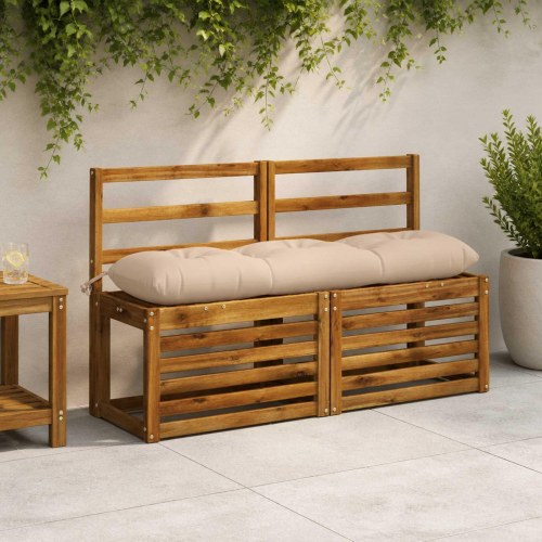 Bænkepuder VIANEN 2 stk. 120 x 30 x 12 cm - cremefarvet