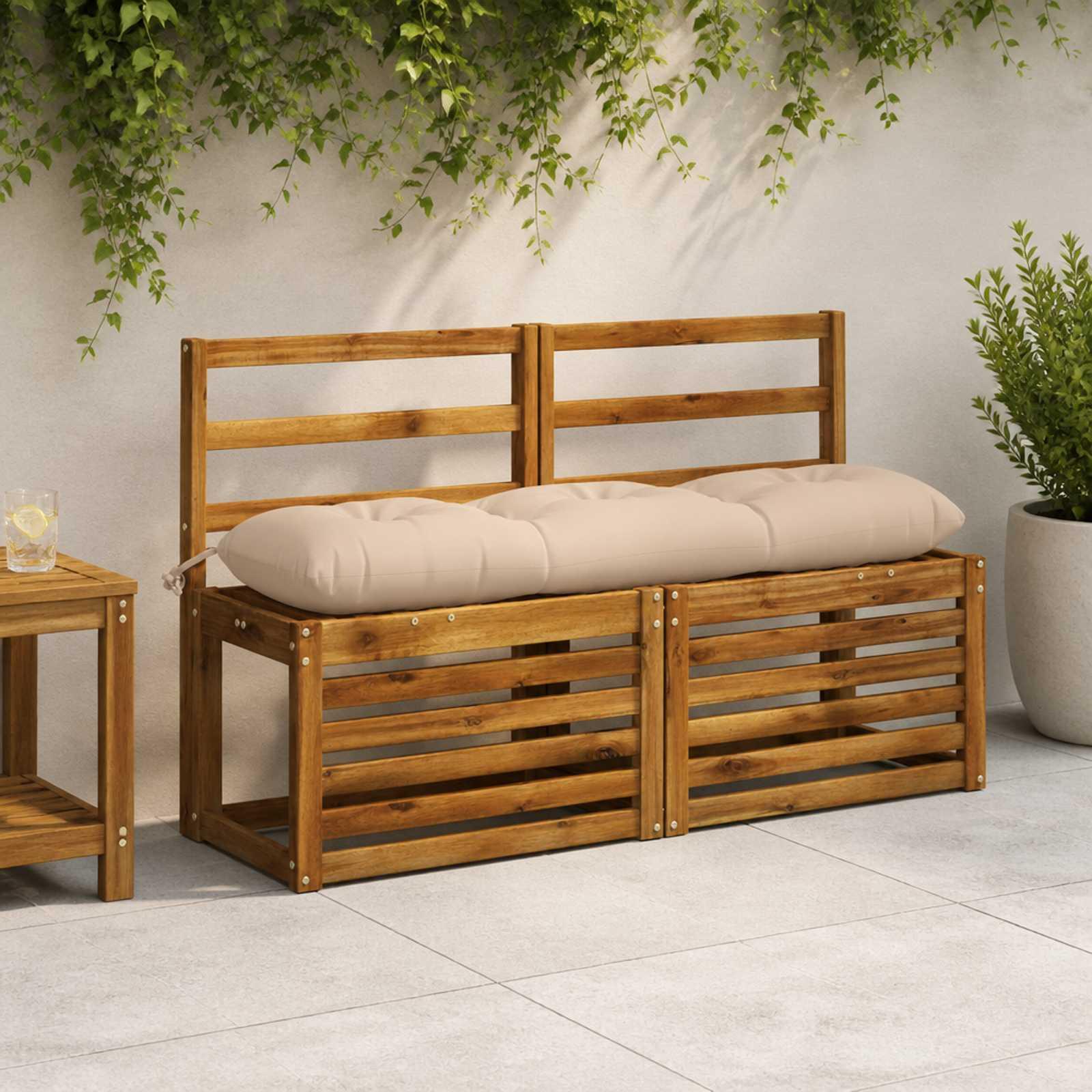 Bænkepuder VIANEN 2 stk. 120 x 30 x 12 cm - cremefarvet