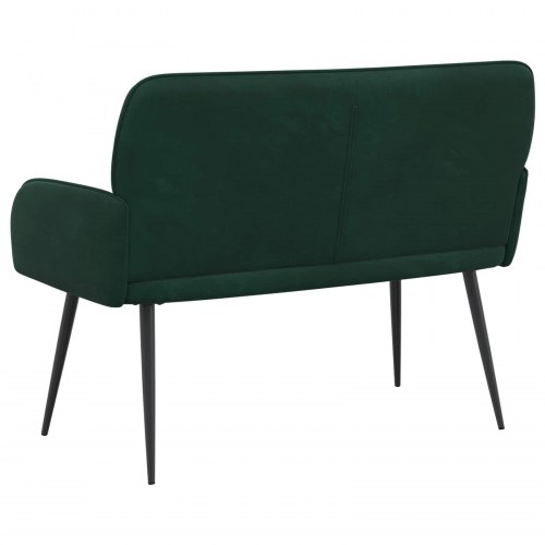 2-personers sofa i mørkegrøn fløjl med metalben