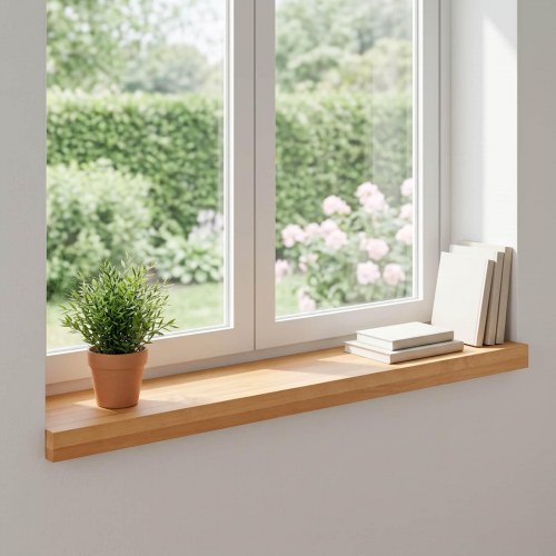 Vindueskarme 2 stk. lys brun 90 x 20 x 2 cm - massiv bøg
