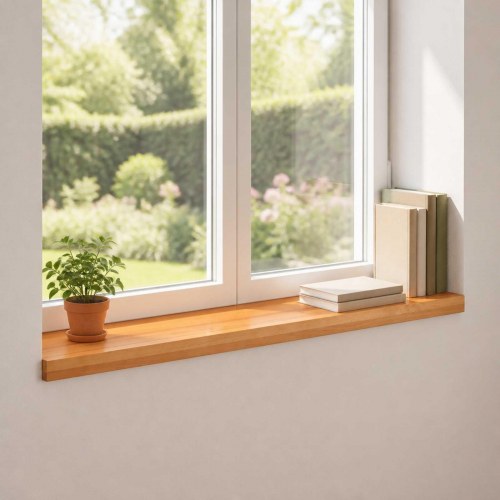 Vindueskarme 2 stk. lys brun 90 x 20 x 2 cm - massiv bøg