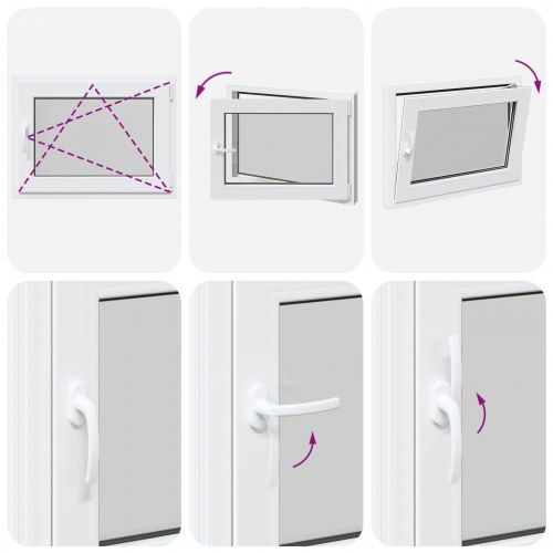 Kældervindue RISOR højre åbning 80 x 55 cm - hvid