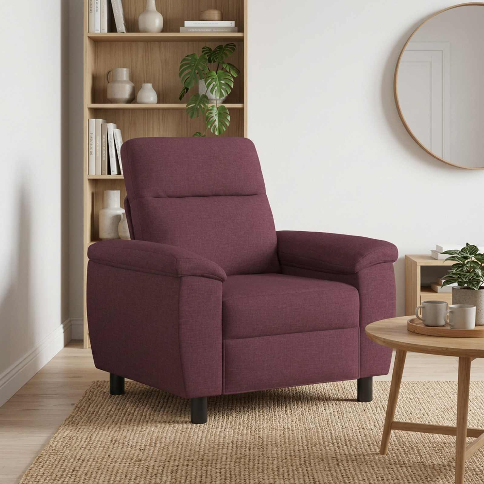 1-personers sofa i stof - lilla, 95 x 90 x 95 cm
