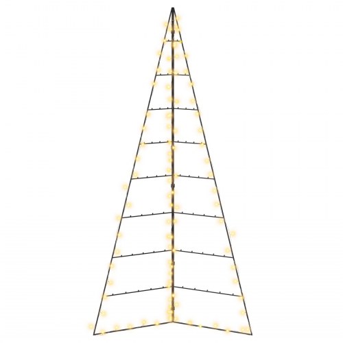 Metaljuletræ med LED KUOPIO 210 cm - sort/varm hvid